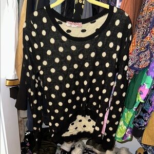 Black and White Polka Dot Sweater
